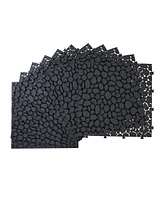12 x 12 Inch Black Interlocking Deck Tiles Plastic Waterproof Outdoor All Weather Anti-slip Bathroom Shower Balcony Porch Strong Weight Capacity Upto