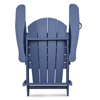 Folding Outdoor Adirondack Chair for Relaxing, Hdpe All-weather Fire Pit Chair, Patio Lawn Chair for Outside Deck Garden Backyardf Balcony, Navy Blue
