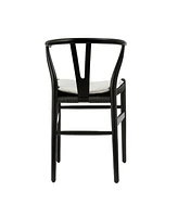 Streamdale Furniture Wishbone Chairs for Dining Room, Soild Wood Weave Dining Chair, Armchair, Fully Assembled, Set of 2