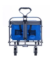 Outdoor Garden Multipurpose Micro Collapsible Beach Trolley Cart Camping Folding Wagon