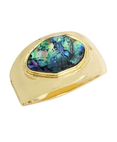 Robert Lee Morris Soho Abalone Molten Statement Bangle Bracelet