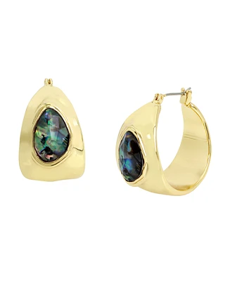 Robert Lee Morris Soho Abalone Molten Hoop Earrings