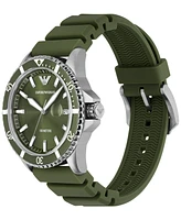 Emporio Armani Men's Sea Explorer Green Silicone Strap Watch 42mm