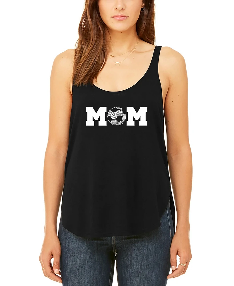 La Pop Art Women's Soccer Mom Premium Word Flowy Tank Top