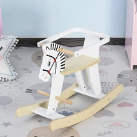 Streamdale Furniture Wooden Rocking Horse Toddler Baby Ride-on Toys for Kids 1-3 Years with Classic Design & Wood Safety Bar, White