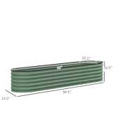 Streamdale Furniture 7.9' x 2' x 1.4' Galvanized Raised Garden Bed Kit, Outdoor Metal Elevated Planter Box with Safety Edging, Easy Diy Stock Tank for