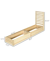 Streamdale Furniture Raised Garden Bed with Trellis and 2 Compartments, 43 Inch Wooden Planter Box Kit for Outdoor Plants, Vegetables, Flowers, Herbs