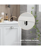 Tilt-Out Laundry Sorter Bathroom Cabinet, White