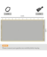 10' x 10' Replacement Mesh Sidewall Netting for Patio Gazebos and Canopy Tents with Zippers (Sidewall Only), Beige