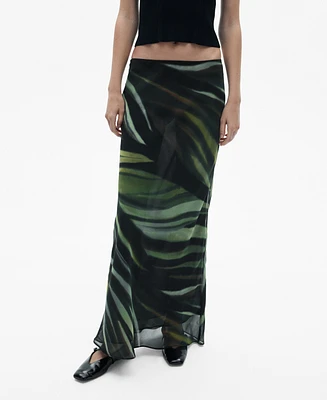 Mango Women's Printed Long Skirt