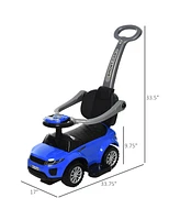 Streamdale Furniture 2 In 1 Push Cars for Toddlers Kid Ride on Push Car Stroller Sliding Car with Horn Music Light Function Secure Bar Ride on Toy for