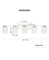 gaomon 5-Light Bathroom Light Fixtures, Chrome Bathroom Vanity Light