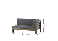 Oana Right Corner Bench And Coffee Table, Dark Grey