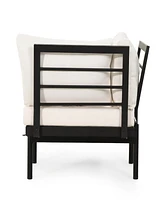Theo Acacia Wood Corner Sofa And Coffee Table Set: Modern Elegance For Outdoor Living