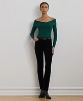 Lauren Ralph Women's Rib-Knit Off-the-Shoulder Sweater