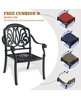 Streamdale Furniture (Cushions In Random Colors)-Piece Set Of Cast Aluminum Patio Furniture With Cushions