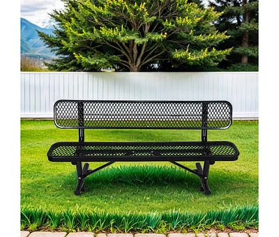 Streamdale Furniture 6 ft. Outdoor Steel Bench with Backrest in