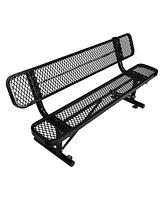 Simplie Fun 6 ft. Outdoor Steel Bench with Backrest in