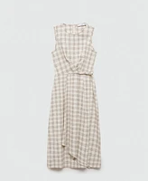 Mango Women's Check-Print Midi-Dress