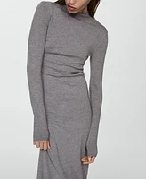 Mango Women's Knitted Perkins Neck Dress