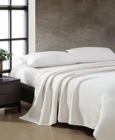 Vera Wang Waffle Chenille Solid Blanket