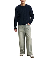 Cotton On Men's Cable Knit Crew Sweater