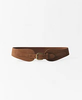 Mango Women's Wide Leather Belt