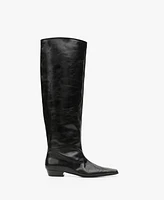 Mango Women's Leather High Boots