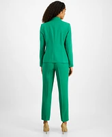 Le Suit Women's One-Button Straight-Leg Pantsuit