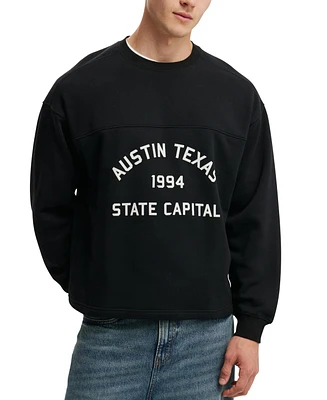 Cotton On Men's Box Fit Graphic Crew Sweatshirt
