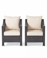 Streamdale Furniture Water-Resistant Wicker Club Chairs With Curved Arms For Outdoor Comfort And Style