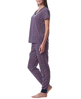Tommy Hilfiger Women's Printed Short-Sleeve Tee & Jogger Set