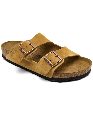 Birkenstock Men's Arizona Suede Leather Soft Footbed Sandals from Finish Line