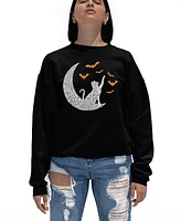 La Pop Art Women's Lunar Bats Word Crewneck Sweatshirt