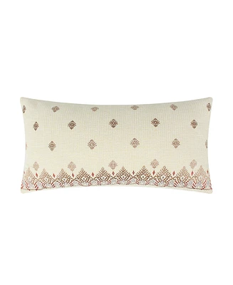 Levtex Ansara Lace Pattern Embroidered Decorative Pillow, 12" x 24"