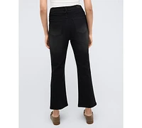 Kenneth Cole Women's Denim High Rise Cropped Kick Flare Pants