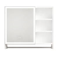 Modern 32x28inches bathroom cabinets, medicine cabinets with mirrors and Led lights, bathroom lockers with multilevel storage compartments and towel r