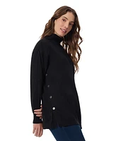 Jones New York Women's Long Sleeve Mock Neck Sweater with Side Placket