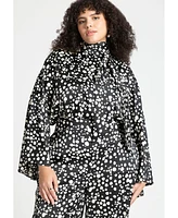 Eloquii Plus Tie Neck Cape Blouse