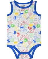 Justice League Baby Boys Batman Superman The Flash 5 Pack Bodysuits Newborn to
