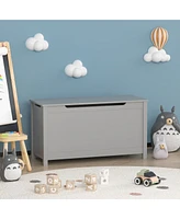 Slickblue Kids Wooden Toy Box with Safety Hinged Lid