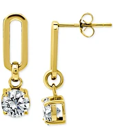 Giani Bernini Cubic Zirconia Oval Drop Earrings 18k Gold-Plated Sterling Silver, Created for Macy's (Also Available Silver)