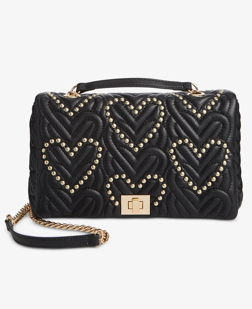 I.n.c. International Concepts Soft Small Ajae Quilted Studded Heart Shoulder Bag, Created for Macy's