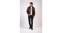 Men's Leather Jacket, Brown, Created for Macy's