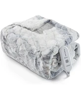 Caromio Full Size Tie-Dye Pv Plush Sherpa Electric Heated Throw Blanket, 72" x 84"