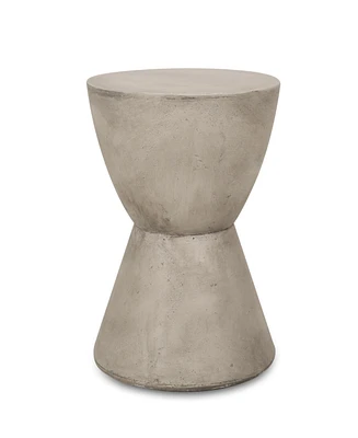 Simplie Fun Hourglass Concrete Side Table: Modern, Durable, Outdoor-Ready