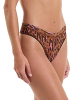 Hanky Panky Women's Printed Signature Lace V-Front High Cut Thong