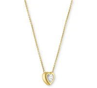 Forever Grown Diamonds Lab-Grown Diamond Heart Bezel Necklace (1/3 ct. t.w.) in 10k Yellow Gold