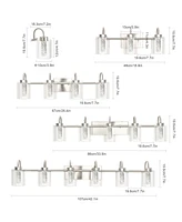 gaomon 5 Light Brushed Nickel Bathroom Light Fixtures, Vanity Lights Crystal Bubble Glass Dimmable 3 Color Temperatures Modern Bathroom Wall Sconce fo
