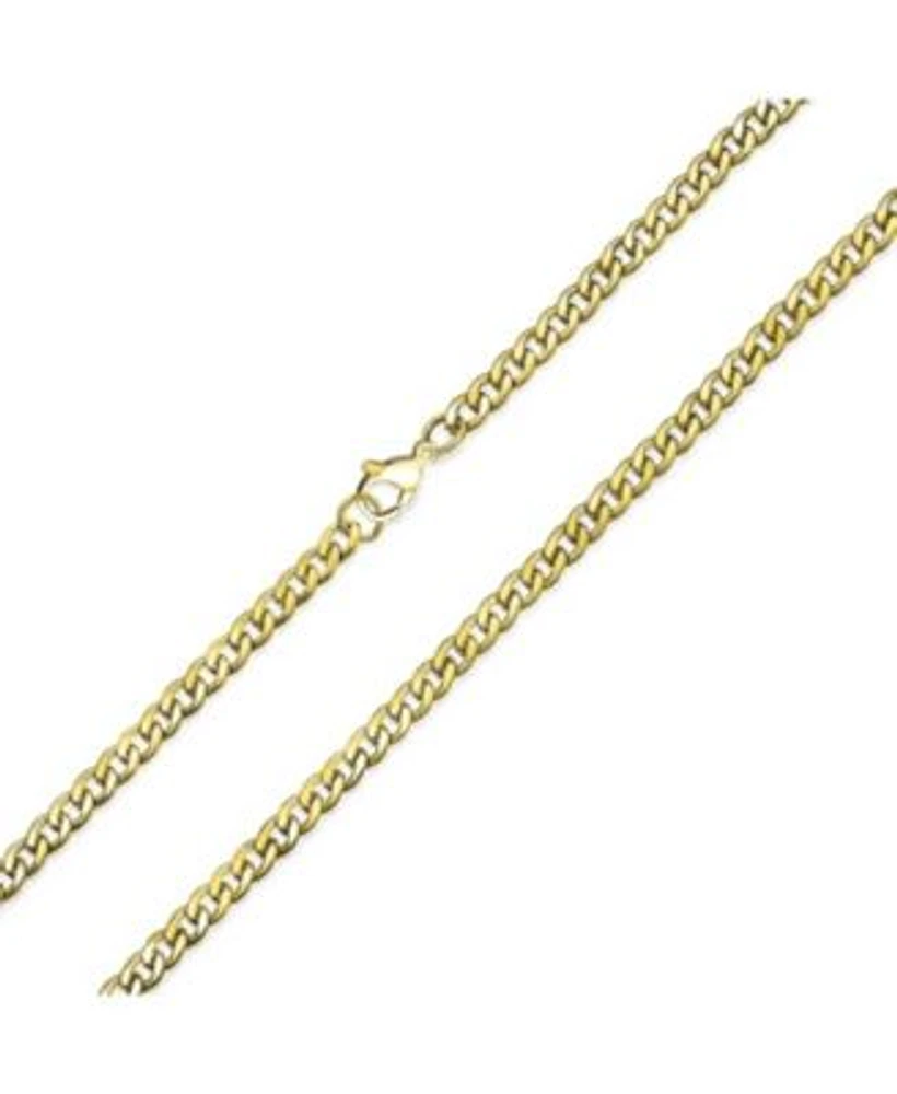 Bling Jewelry Heavy Duty Curb Chain Necklace Gold Tone Stainless Steel 4mm